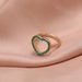 Japanese And Korean Cool Style Niche Instagram Trendy Green Diamond Hollow Heart Shaped Opening Internet Celebrity Sweet_ipsvogv.com