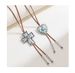 Vintage fashion leather Rope Fasteners Vintage Love turquoise cross necklace Sweater chain for both men and women_ipsvogv.com