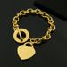 Women's Jewelry Fashion Love Stainless Steel Bracelet Peach Heart Shaped Letter Rose Gold Bracelet T Shaped Titanium Steel Bracelet_ipsvogv.com