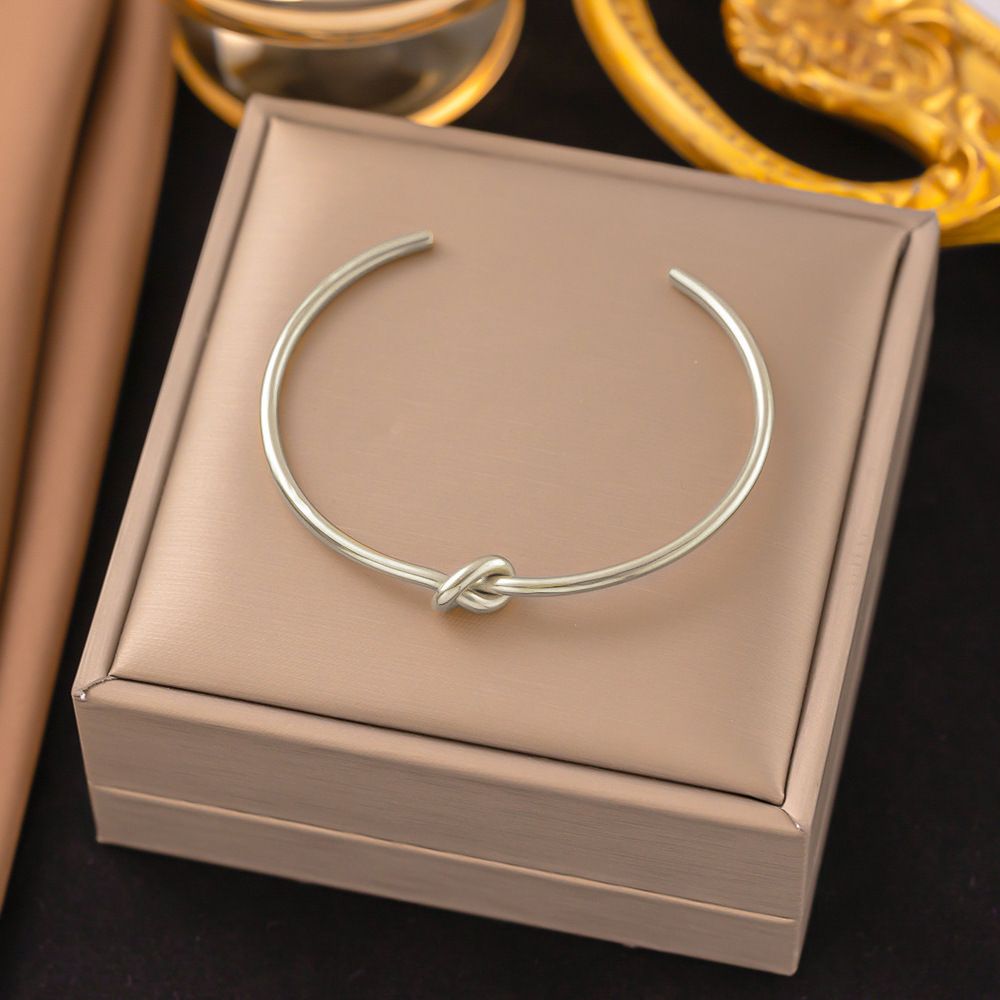 Cold Wind Knot Opening Stainless Steel Bracelet With Fashionable Personality, Versatile And Minimalist Design Sense_ipsvogv.com