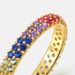 S925 Silver Plated 10K Gold Colored Zirconium Ring Female Surrounded By Colored Gemstone Index Finger Ring Pendant Two Wear_ipsvogv.com
