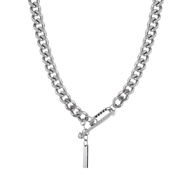 Jewelry hip hop Cuban necklace men's high street thick chain titanium steel necklace ins high grade sense of all matching jewelry women_ipsvogv.com