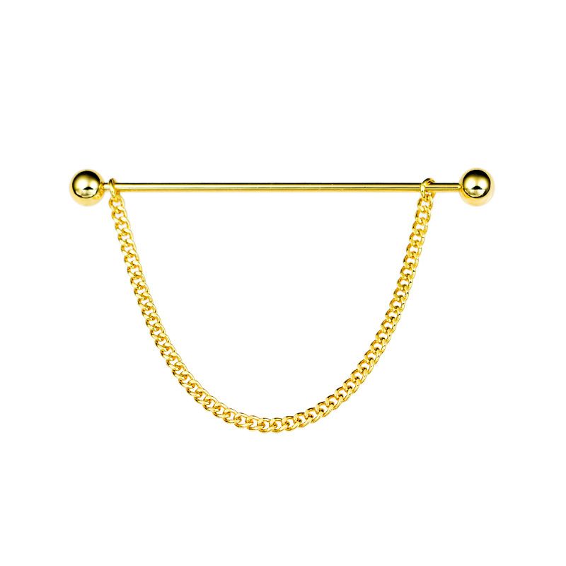 Men's Jewelry Round Ball Collar Pin Metal Chain Tassel Brooch French Shirt Pinhole Collar Corner Buckle Pin_ipsvogv.com