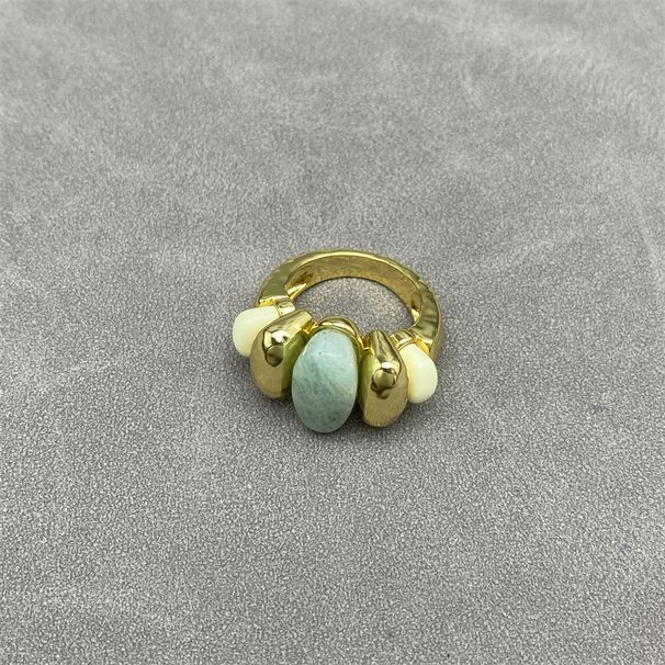 Sasa's Same French Niche Design, Natural Tianhe Stone Ring, Fashionable And Exaggerated Personality, Light Luxury Ring_ipsvogv.com