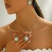 Little Fresh Women's Necklace, Earrings, Jewelry Personalized Diamond Set, Lotus Flower Design Ring, Versatile Clavicle_ipsvogv.com