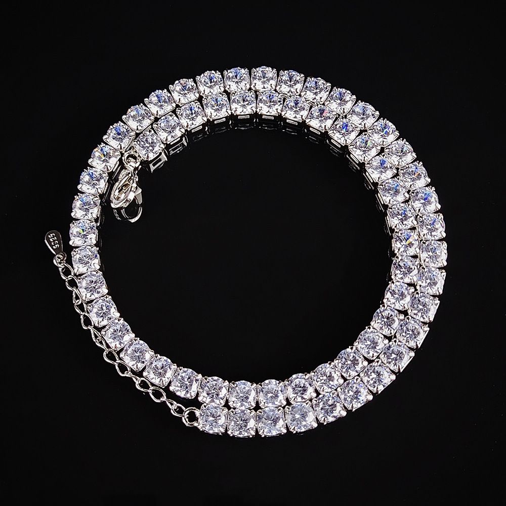 Hip Hop Necklace For Women And Men 4mm 5mm Zircon 1 Row Tennis Chain Niche Design Style 6085_ipsvogv.com