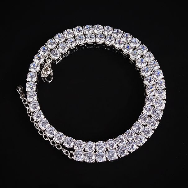 Hip Hop Necklace For Women And Men 4mm 5mm Zircon 1 Row Tennis Chain Niche Design Style 6085_ipsvogv.com