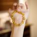 Natural 8MM Piezoelectric Yellow For Women Blonde Hair, Crystal Gold And Jade, Full Hall Bracelet With Chinese Style_ipsvogv.com