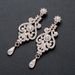 New Rose Gold Necklace Earrings Diamond Jewelry Wedding Dress Evening Gown Accessories Two-Piece Set_ipsvogv.com