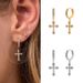 Women's Jewelry S925 Silver Needle Geometric Cross Ear Buckle Diamond Trendy Ear Hoop Earrings_ipsvogv.com