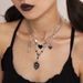Jewelry Dark Trendy Cool Peach Heart Wings Creative Sword Shaped Pendant Halloween Necklace For Women_ipsvogv.com