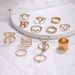 Jewelry Personality Geometric Diamond Inlaid Ring Butterfly Heart 13 Piece Set For Women_ipsvogv.com