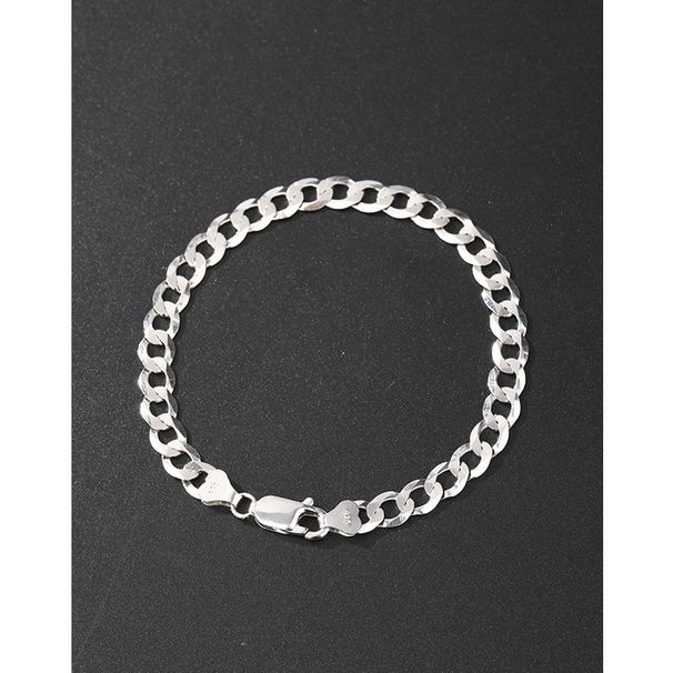 Cuban Bracelet Pure Silver Ins Style Personality Hip-Hop Trendy Men's Thick Horsewhip Chain Bold Hand Jewelry Gift For_ipsvogv.com