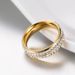 Titanium steel rainbow double row diamond ring Colorful white diamond ladies pinky ring Korean version female ring_ipsvogv.com
