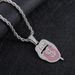 Hip Hop Rap Decoration Full Diamond 3D Dollar Tongue Pendant Trendy Exaggerated Cuban Chain Necklace_ipsvogv.com