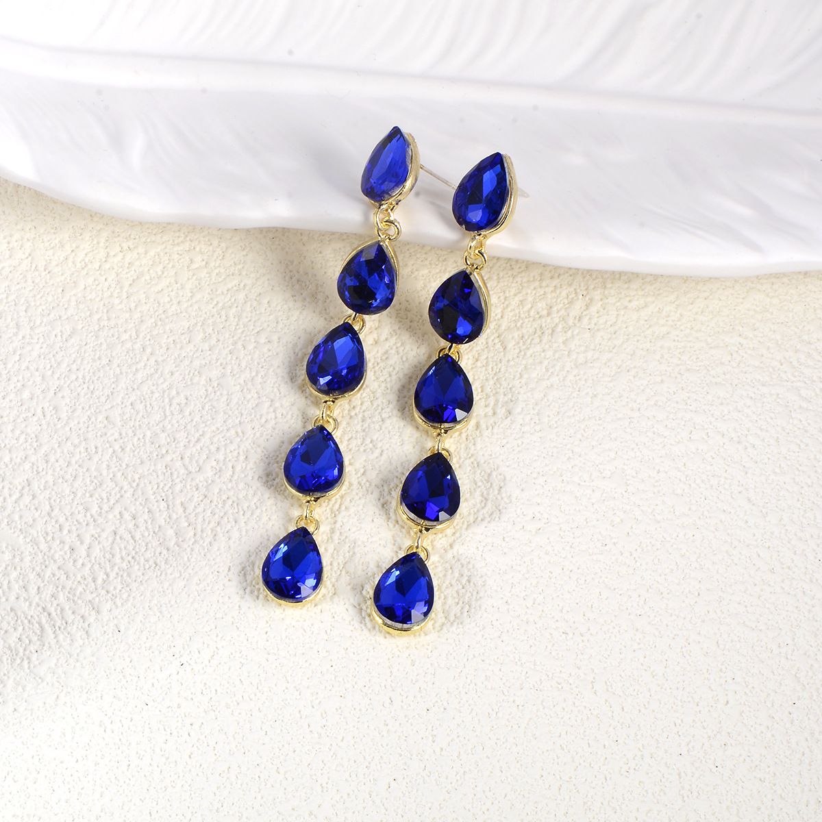Women's Jewelry Exaggerated Rhinestone Earrings Luxurious And Atmospheric Water Drop Long Style,S925 Silver Needle Earrings_ipsvogv.com