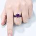 Purple Spear Black Rose Branch Cross Pair Ring Girl_ipsvogv.com