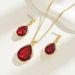Ins Geometric Sweet Japanese And Korean Ladies Necklace Earrings Set Niche Water Drop Earrings Inlaid Crystal Design Clavicle Chain_ipsvogv.com