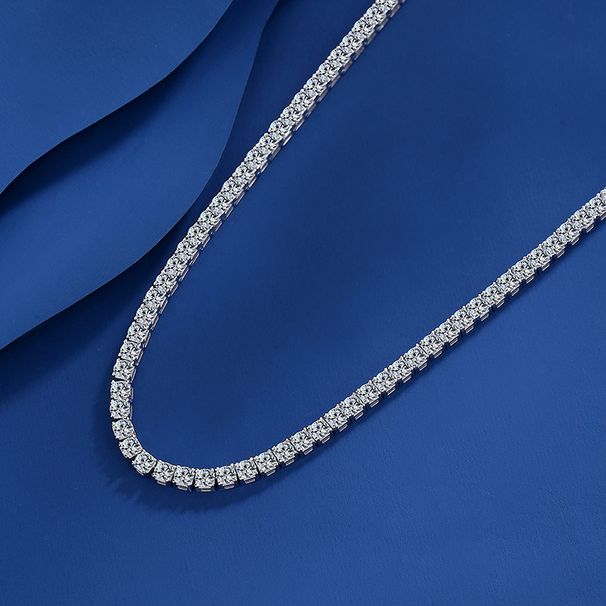 Moissanite Necklace S Silver Hip-Hop Ins Style Classic 2MM 3MM 4MM 5MM Tennis Chain_ipsvogv.com