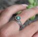 Sanjie 2025 New Creative Set Thai Silver Craftsmanship Holder Elliptical Inlaid Turquoise Ring_ipsvogv.com