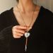 Women's Jewelry Retro Turquoise Cross Necklace Fashion Leather Rope Does Not Fade Retro Love Sweater Chain_ipsvogv.com