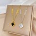Body 【 Full Titanium Steel 】 Beimu Lucky Grass Flower Minimalist Wind Furnace Real Gold Necklace Female INS Mesh Red 【 】_ipsvogv.com