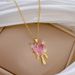 Steel 【 Titanium 】 Love Tassel Light Luxury Temperament Gorgeous Full Diamond Necklace Women's Versatile Collarbone 【 】_ipsvogv.com