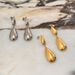 Real Gold Electroplated Titanium Steel Retro Polished Surface Teardrop Gold And Silver Earrings_ipsvogv.com