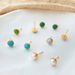 Small natural stone earrings, brass plated with K real gold, high grade turquoise earrings, freshwater pearl earrings_ipsvogv.com