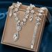 Women’s Jewelry Set Fashion Jewelry Wholesale Bridal White Crystal Flower Jewelry Set Fashion Banquet Wedding Dress Necklace Accessories_ipsvogv.com