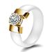 Hot selling 6MM ceramic personality simple black and white zirconium inset couple rings_ipsvogv.com