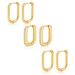Unisex Real Gold Brass Electroplating Fashion Classic Simple Inlaid Zircon U Shaped Earrings For Women_ipsvogv.com