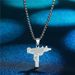 Stainless Steel Street Gun Necklace, Men's Jewelry, Punk, Hip-hop, Rapper Pendant Accessory_ipsvogv.com