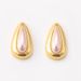 Exaggerated cold style metal large light surface water droplet pearl silver needle high-end female personality earrings_ipsvogv.com