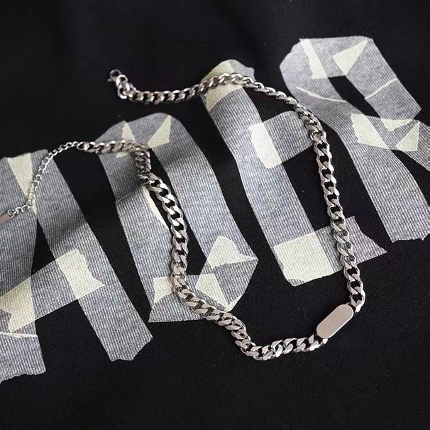 Street Titanium Steel Jewelry Niche Hip-hop Ins Trendy Brand Men's Simple And Versatile Accessories Cuban Necklace_ipsvogv.com