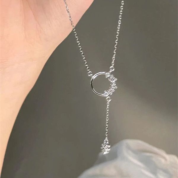 by Collected 9609 People Deep Love Necklace, Women's Circle, Zircon Tassel, Collarbone Chain, Japanese And ! Korean_ipsvogv.com