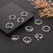 Bohemian Style Starfish Crescent Set Of 10 Pieces With Double Layered H English Letter Open Joint Ring_ipsvogv.com