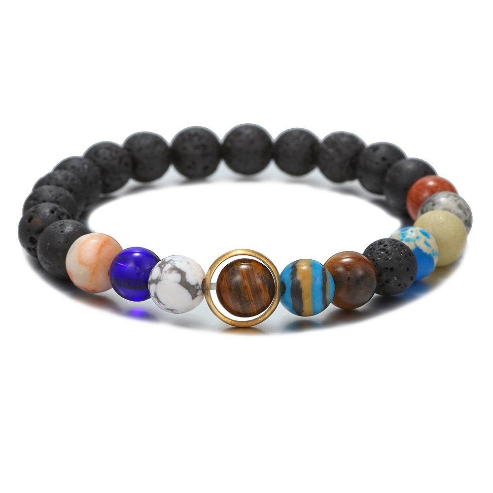 Couple Bracelet Starry Sky Galaxy Bracelet Volcanic Stone Lapis Lazuli Eight Galaxy Bracelet Jewelry_ipsvogv.com