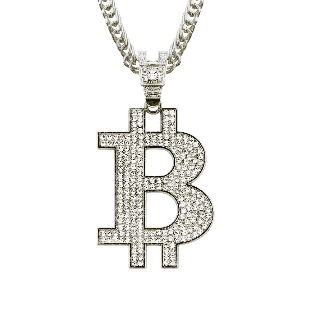 Letter B Diamond Men's Pendant Necklace 3D Trendy Street Dance Jewelry_ipsvogv.com