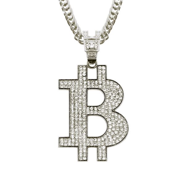 Letter B Diamond Men's Pendant Necklace 3D Trendy Street Dance Jewelry_ipsvogv.com
