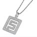 Men's Hip-Hop Style Solid Pendant Necklace With Zircon, Geometric Design, Gold & Silver Options Solid Pendant Zircon Trendy Necklace Accessories_ipsvogv.com