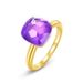 Simple Colored Gemstone Ring Female S925 Silver Inlaid Amethyst Finger Ring Fashion All Match High End Feeling_ipsvogv.com