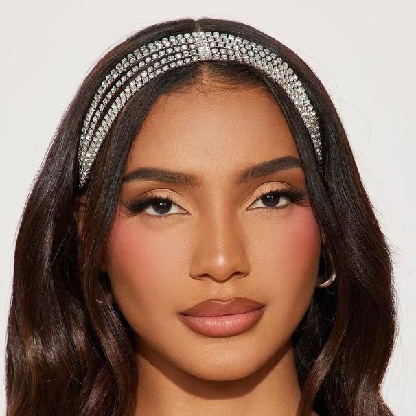 Ladies fashion exquisite luxury shining crystal hair accessories headband jewelry_ipsvogv.com