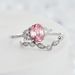 Sanjie Simulation Tourmaline Pink Zircon Paired Ring, Women's Wedding Jewelry, Valentine's Day Gift_ipsvogv.com