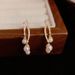 Niche High-End Zircon Cross Line Pearl Tassel Earrings Light Luxury Elegant Socialite Versatile Ear Drops_ipsvogv.com