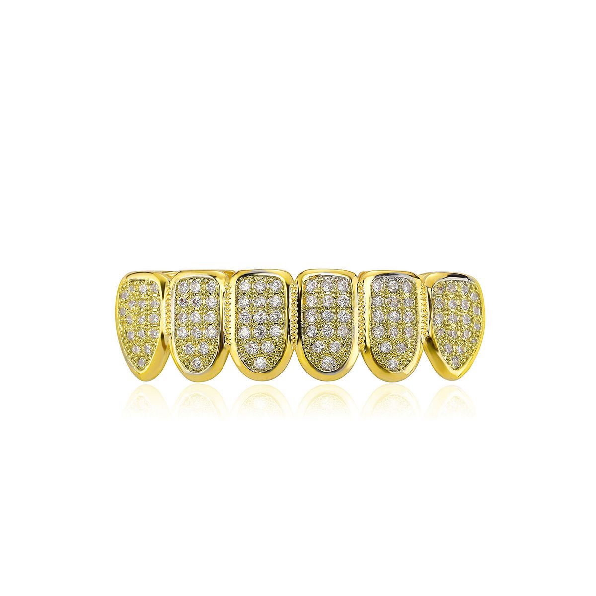 Unisex Jewelry Fashion Micro inlaid zirconium gold teeth hip hop hit funny dentures braces accessories nightclub rap personality jewelryHIPHOP tooth_ipsvogv.com