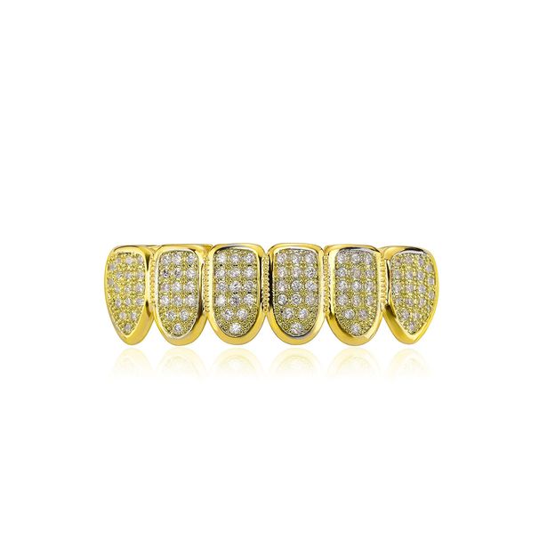 Unisex Jewelry Fashion Micro inlaid zirconium gold teeth hip hop hit funny dentures braces accessories nightclub rap personality jewelryHIPHOP tooth_ipsvogv.com