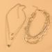 Multi Layer Chain Necklace Alloy Love Pendant Claw Chain Simple Clavicle Chain Necklace_ipsvogv.com