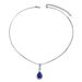 Geometric light luxury style women's long necklace, niche water droplet inlay design, high-end clavicle chain necklace_ipsvogv.com