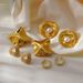 Women’s Jewelry Set Fashion INS Style New Stainless Steel Gold Plated Earrings Geometric Irregular Personality Exaggerated Large Earrings_ipsvogv.com